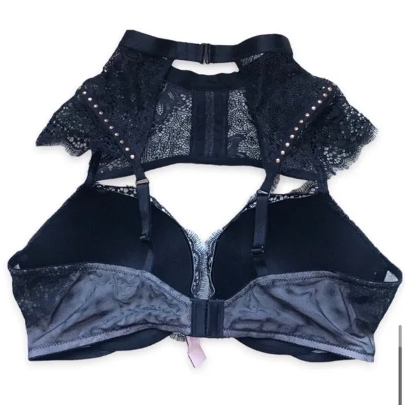 NEW! Victoria’s Secret black push-up bra with lace top attached - Picture 8 of 16
